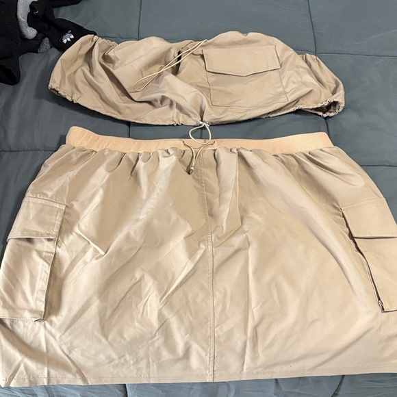 Tan Women's Co-Ord Skirt Set - Picture 1 of 3
